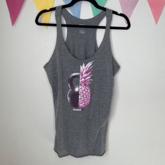Reebok Pineapple Kettlebell Grey Tank | L - Picture 1 of 3
